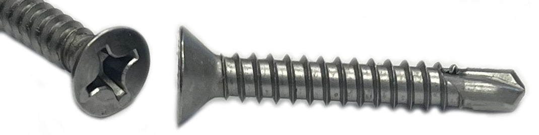 Stainless Self-Drilling Phillips Flat Tek Screws