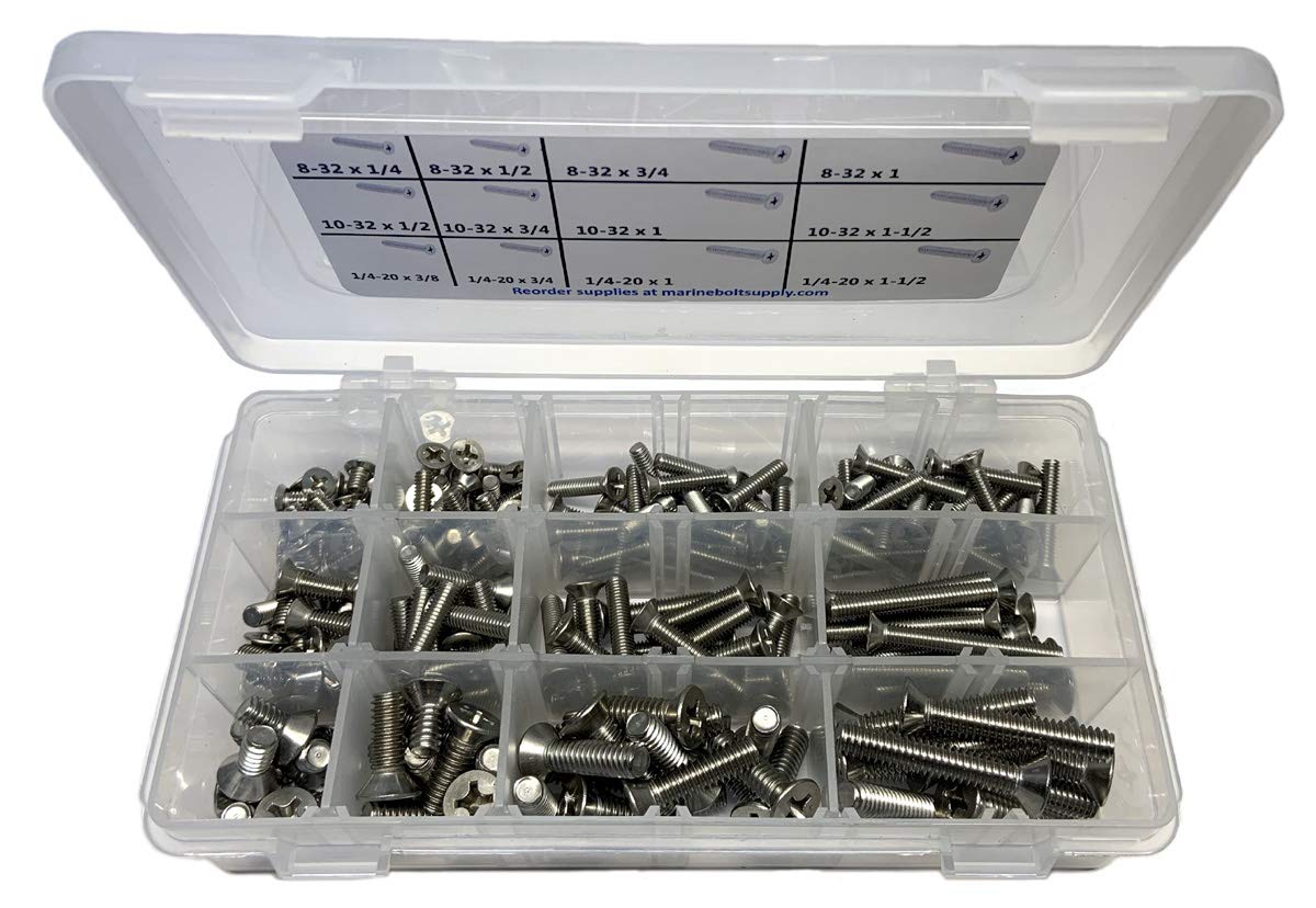 Type 316 Stainless Phillips Flat Machine Screw Assortment Kit