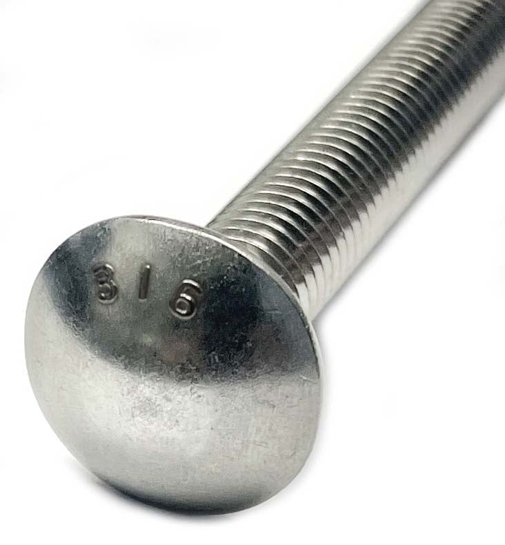 Carriage Bolt Square Neck 1/2-13  x 6" Type 316 Stainless