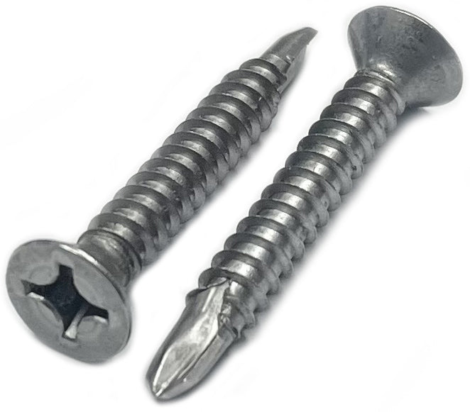 Self-Drilling Phillips Flat Tek Screw #10 x 2" Type 410 Stainless
