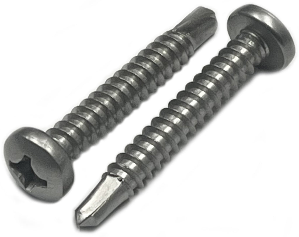 Self-Drilling Phillips Pan Tek Screw #8 x 2" Type 410 Stainless