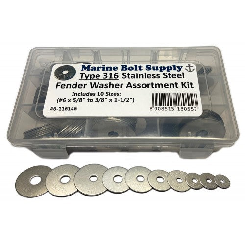 Type 316 Stainless Fender Washer Assortment Kit