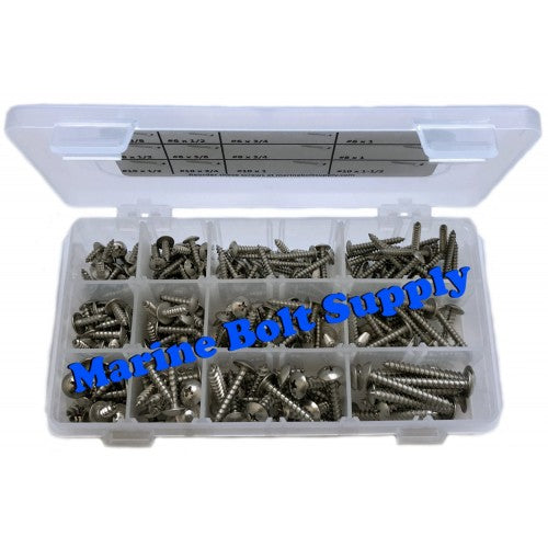 Type 316 Stainless Phillips Truss Sheet Metal Screw Assortment Kit