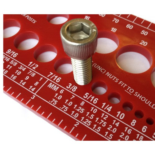 Nut, Bolt &amp; Thread Gauge (Color Red)