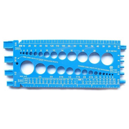 Nut, Bolt & Thread Gauge (Color Blue)