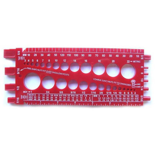 3 Nut, Bolt & Thread Gauges (1 Blue & 1 Red & 1 Green)