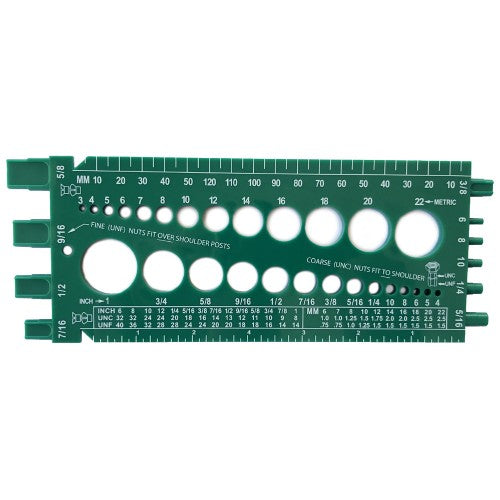 Nut, Bolt & Thread Gauge (Color Green)