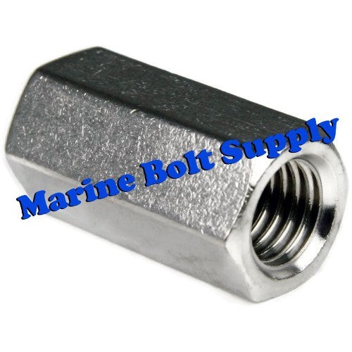 Coupling Nut 1/4-20 x 7/8" Type 18-8 Stainless