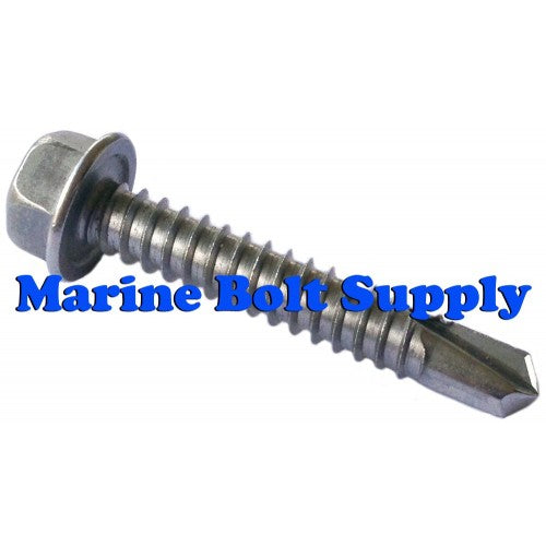 Self-Drilling Hex Tek Screw #10 x 1-3/4" Type 410 Stainless