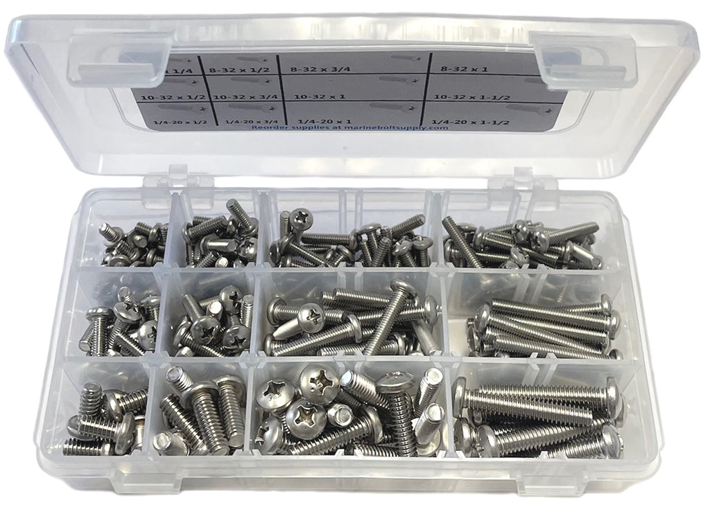 Type 316 Stainless Phillips Pan Machine Screw Assortment Kit