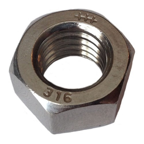 Hex Nut 7/16-20 (Fine Thread) Type 316 Stainless Steel 