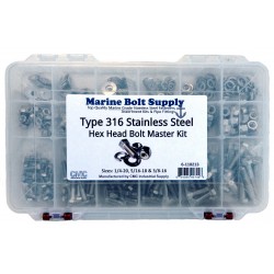 Marine Bolt Supply 8-110614 8908515178622 Stainless Steel Serrated Flange Nut Assortment Kit 