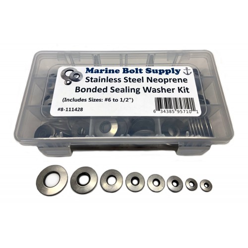 Marine Bolt Supply Type 18-8 Stainless Steel Neoprene Bonded Sealing Washers Size 3//4 Pack of 5pcs