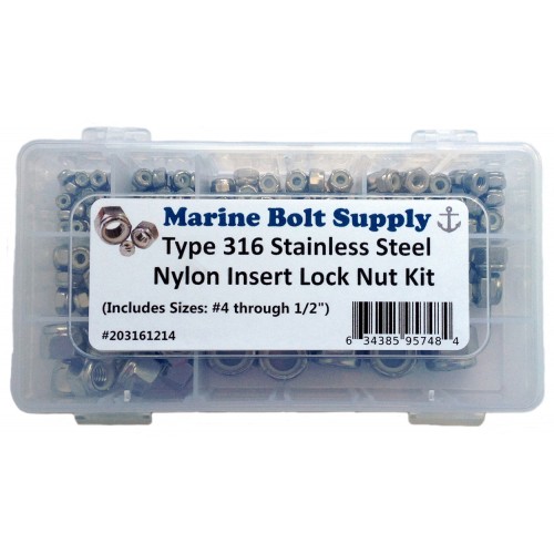 316 Stainless Steel Nylon Lock Nut UNC #6-32 Qty 100 