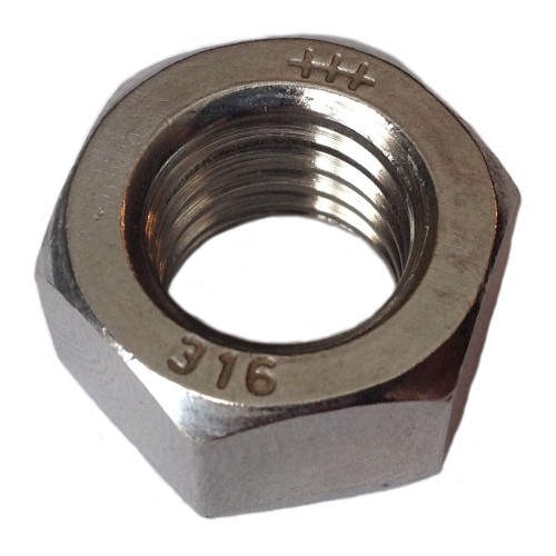 5/16-18 Plain Finish 316 Stainless Steel Heavy Hex Nuts Pack of 5 50 pk, 
