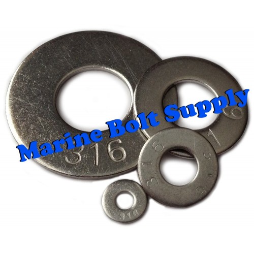Qty 2 Flat Washer 7/16" x 1.1/8 x 16g Marine Grade Stainless Steel SS 316 A4 