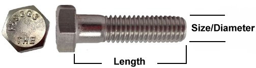 Stainless Steel 304 Hex Bolt 1/2-13 6” Long THE 10